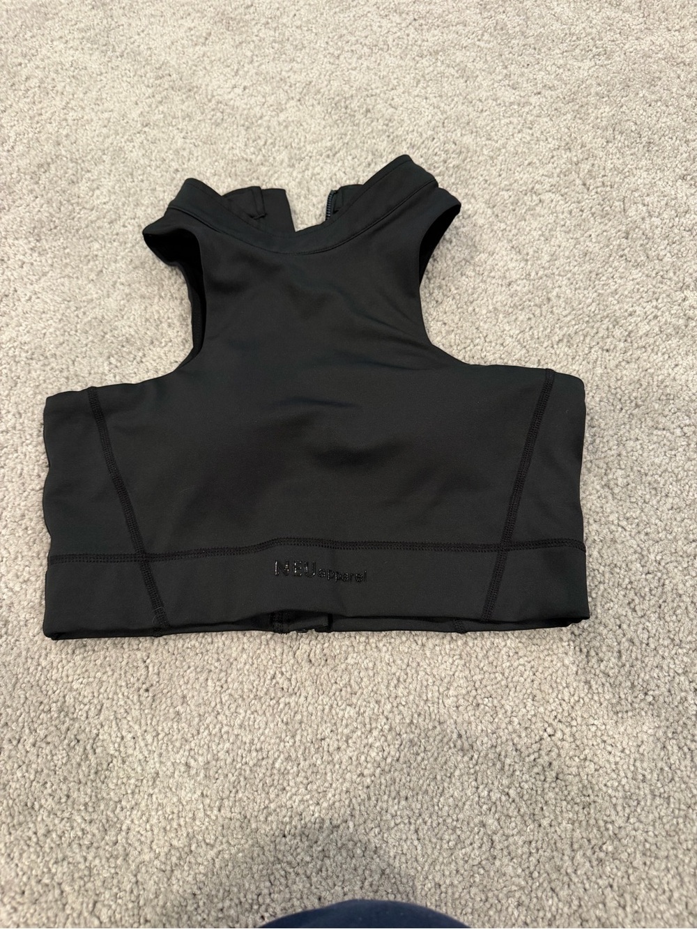 Black High-Neck Sports Bra - Women